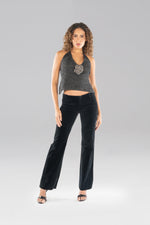 Load image into Gallery viewer, Naomi Black Flower Top