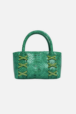 Load image into Gallery viewer, Small Kriss Snakeskin Wedge Tote