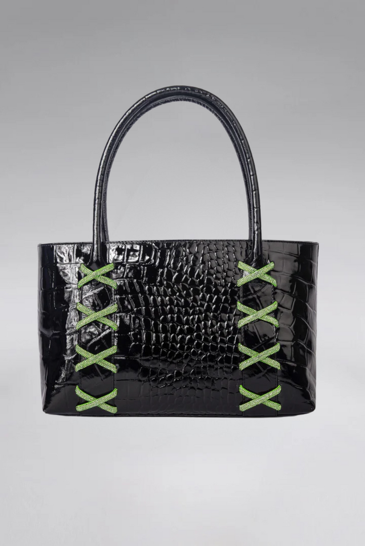 Large Kriss Patent Leather Wedge Tote