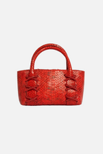 Load image into Gallery viewer, Small Kriss Snakeskin Wedge Tote