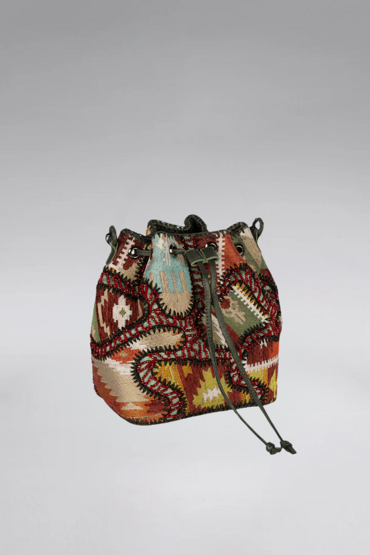 Large Patchy Carpet Bucket Bag