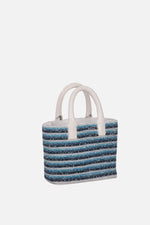 Load image into Gallery viewer, Small Striped Crystal Patent Pop Tote