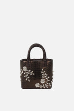 Load image into Gallery viewer, Small Diamond Flower Power Snakeskin Pop Tote