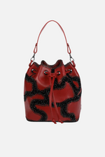 Load image into Gallery viewer, Large Patchy Leather Bucket Bag