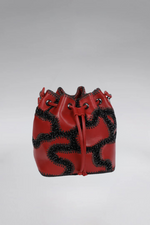 Load image into Gallery viewer, Large Patchy Leather Bucket Bag