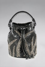 Load image into Gallery viewer, Small Flame Snakeskin Bucket Bag