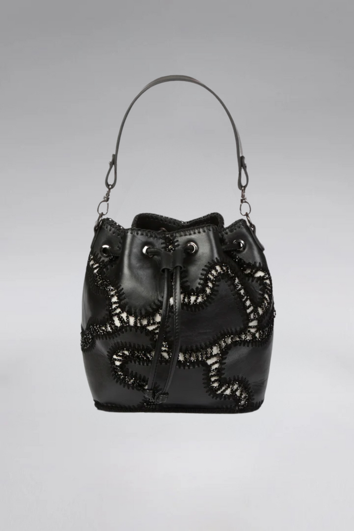 Large Patchy Leather Bucket Bag