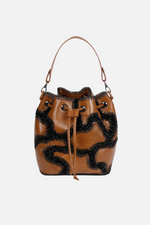 Load image into Gallery viewer, Large Patchy Leather Bucket Bag