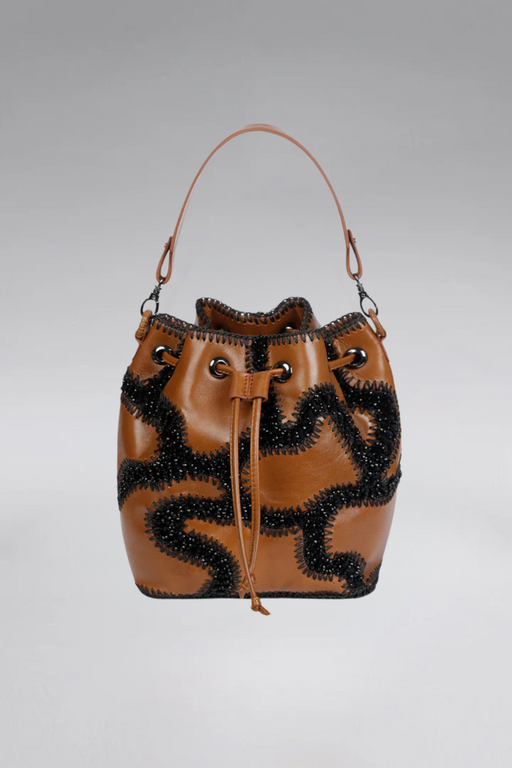 Large Patchy Leather Bucket Bag