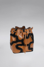 Load image into Gallery viewer, Large Patchy Leather Bucket Bag