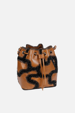 Load image into Gallery viewer, Large Patchy Leather Bucket Bag