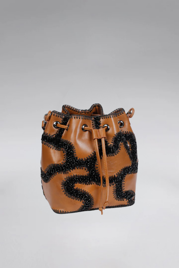 Large Patchy Leather Bucket Bag