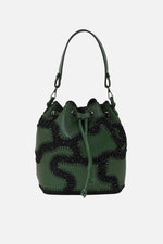 Load image into Gallery viewer, Large Patchy Leather Bucket Bag