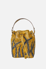 Load image into Gallery viewer, Large Flame Snakeskin Bucket Bag