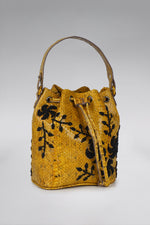 Load image into Gallery viewer, Large Flower Power Snakeskin Bucket Bag