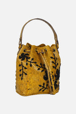 Load image into Gallery viewer, Large Flower Power Snakeskin Bucket Bag