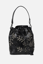 Load image into Gallery viewer, Large Flower Power Snakeskin Bucket Bag