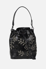 Load image into Gallery viewer, Large Flower Power Snakeskin Bucket Bag