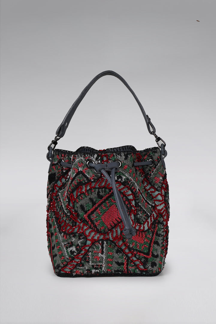 Large Patchy Carpet Bucket Bag