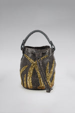 Load image into Gallery viewer, Small Flame Snakeskin Bucket Bag