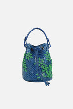 Load image into Gallery viewer, Small Flower Power Snakeskin Bucket Bag