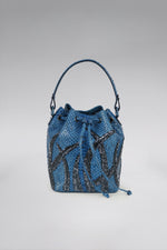 Load image into Gallery viewer, Large Flame Snakeskin Bucket Bag