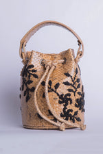 Load image into Gallery viewer, Small Flower Power Snakeskin Bucket Bag