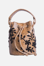 Load image into Gallery viewer, Small Flower Power Snakeskin Bucket Bag