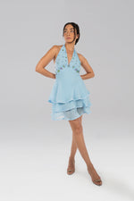 Load image into Gallery viewer, Bella Diamond Mini Blue Dress