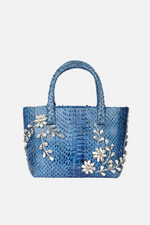 Load image into Gallery viewer, Small Diamond Flower Power Snakeskin Pop Tote