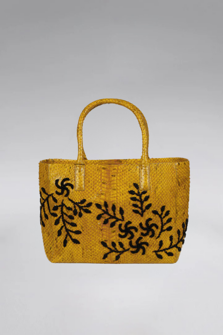 Large Flower Power Snakeskin Pop Tote