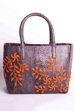 Load image into Gallery viewer, Flower Power Snakeskin Tote