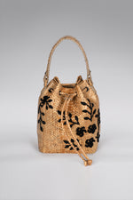 Load image into Gallery viewer, Large Flower Power Snakeskin Bucket Bag