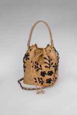Load image into Gallery viewer, Large Flower Power Snakeskin Bucket Bag