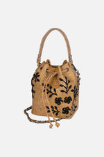 Load image into Gallery viewer, Large Flower Power Snakeskin Bucket Bag