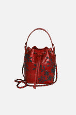Load image into Gallery viewer, Large Flower Power Snakeskin Bucket Bag