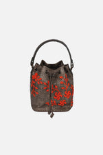 Load image into Gallery viewer, Large Flower Power Snakeskin Bucket Bag