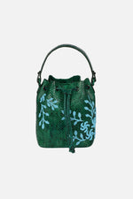 Load image into Gallery viewer, Large Flower Power Snakeskin Bucket Bag