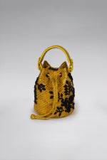 Load image into Gallery viewer, Small Flower Power Snakeskin Bucket Bag