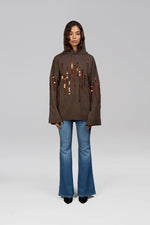 Load image into Gallery viewer, Shika Sequin Wool Hoodie