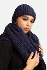 Load image into Gallery viewer, Danda Crystal Knit Scarf and Beanie