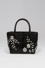 Load image into Gallery viewer, Diamond Flower Power Snakeskin Pop Tote