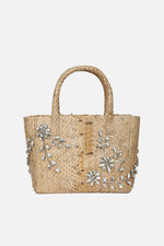 Load image into Gallery viewer, Diamond Flower Power Snakeskin Pop Tote