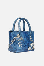 Load image into Gallery viewer, Diamond Flower Power Snakeskin Pop Tote