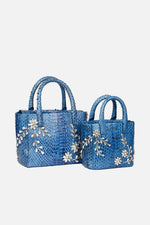 Load image into Gallery viewer, Diamond Flower Power Snakeskin Pop Tote