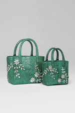 Load image into Gallery viewer, Diamond Flower Power Snakeskin Pop Tote