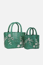 Load image into Gallery viewer, Diamond Flower Power Snakeskin Pop Tote