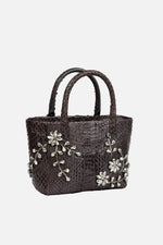 Load image into Gallery viewer, Diamond Flower Power Snakeskin Pop Tote