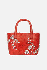 Load image into Gallery viewer, Diamond Flower Power Snakeskin Pop Tote
