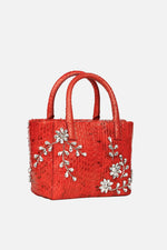 Load image into Gallery viewer, Diamond Flower Power Snakeskin Pop Tote